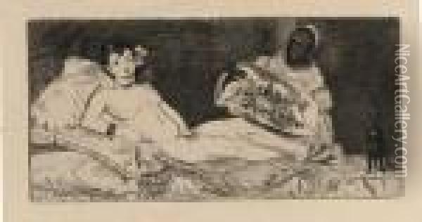 Olympia (published Plate) Oil Painting - Edouard Manet