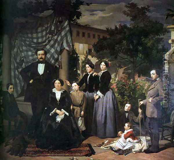 La Famiglia Bianchini (The Bianchini Family) Oil Painting - Antonio Ciseri