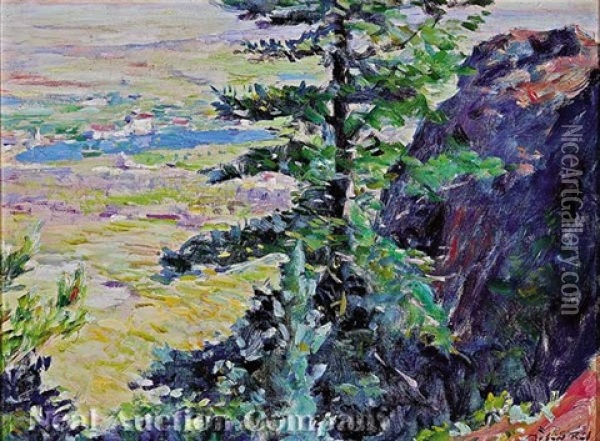 Mountain View Of The Broadmoor Hotel, Colorado Springs Oil Painting - Robert Reid