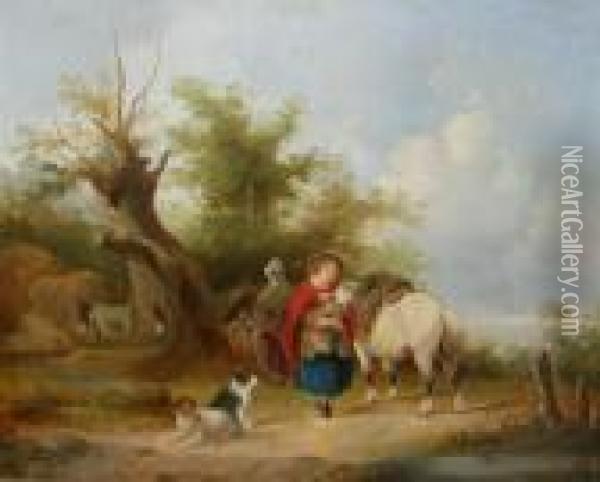Rest Along The Way Oil Painting - William Joseph Shayer