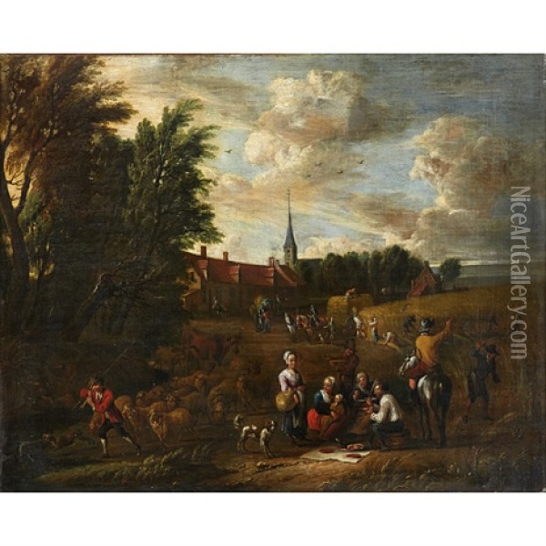 Allegori Over Sommaren Oil Painting - Alexander van Bredael