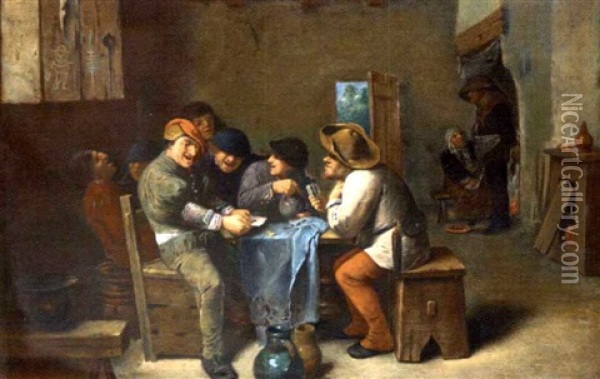 Joueurs De Cartes Dans Une Taverne Oil Painting - Franz Schier