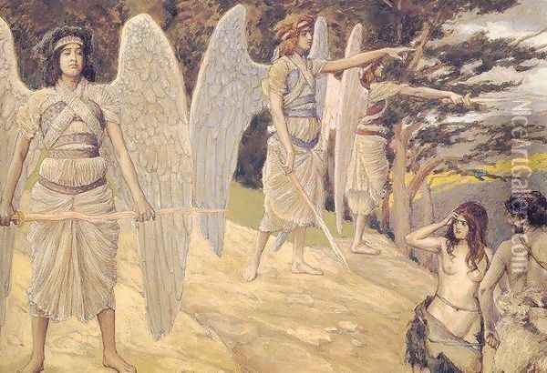 Adam and Eve Driven from Paradise Oil Painting - James Jacques Joseph Tissot