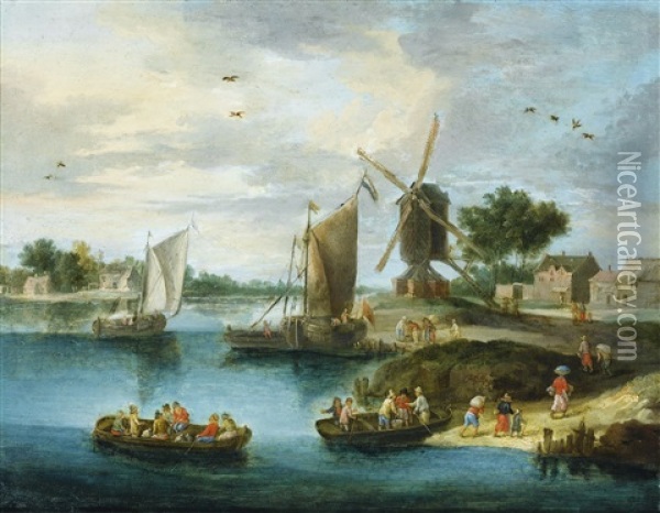 Landscape With A Mill Oil Painting - Jan van Kessel the Elder