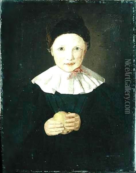 Portrait of a Child Oil Painting - Louis Asher