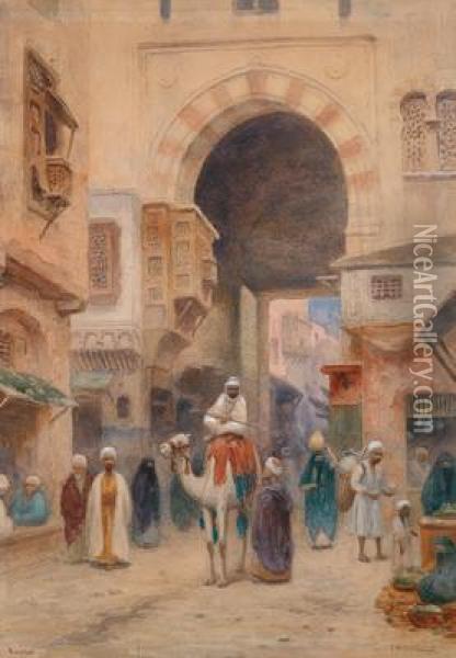 Porta A Cairo Oil Painting - Frans Wilhelm Odelmark