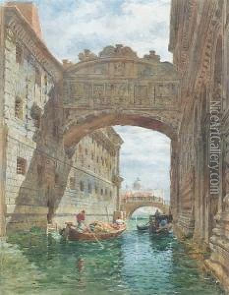 The Bridge Of Sighs Oil Painting - Edward Alfred Angelo Goodall