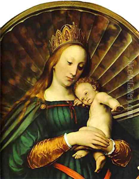 Meyer Madonna Detail 1 1526 Oil Painting - Hans Holbein the Younger