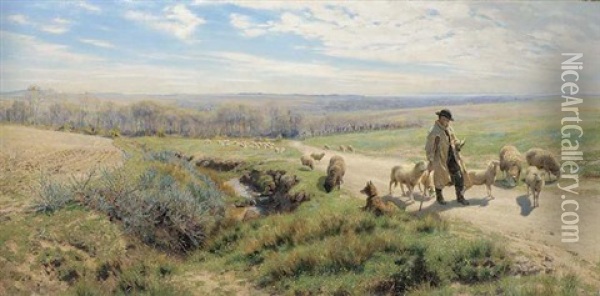 A Spring Morning Oil Painting - Henry William Banks Davis