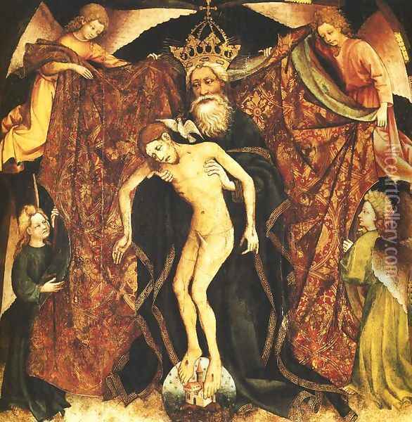 Holy Trinity (Pietas Domini) Oil Painting - Unknown Painter