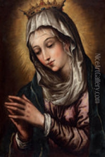Betende Madonna Oil Painting - Lucas De Valdes