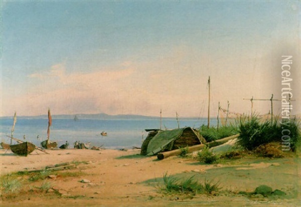 From Hornbaek Beach Oil Painting - Wilhelm Thomas Pedersen