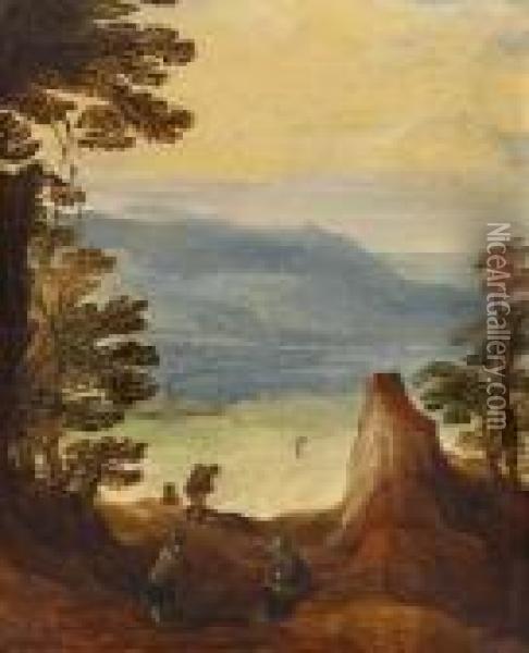Landschaft Mitwanderern Oil Painting - Joos De Momper