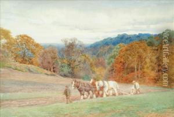 The Plough Team Oil Painting - Charles James Adams