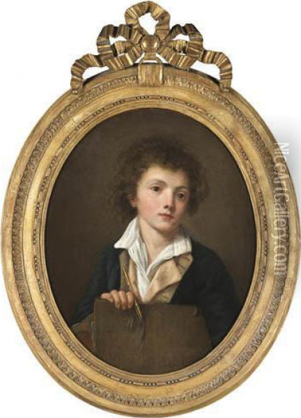 Portrait D'un Jeune Dessinateur Oil Painting - Catherine Lusurier