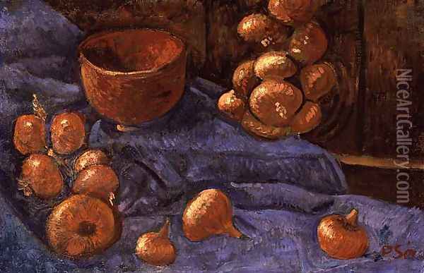 Still Life with Onions, c.1896 Oil Painting - Paul Serusier
