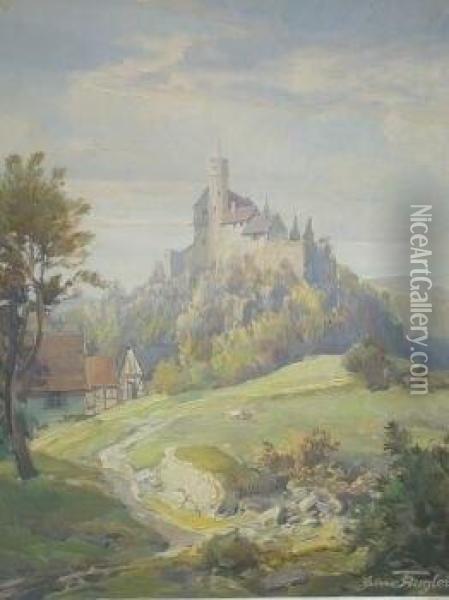 Burg Gossweinstein In Fruhstimmung Oil Painting - Hans Kugler