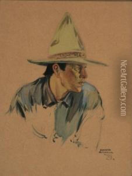 Cowboy From Polacca, Az Oil Painting - Howard Mccormick