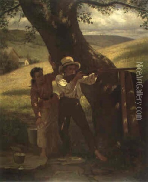 A Sure Thing Oil Painting - John George Brown