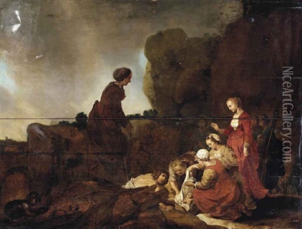The Finding Of The Infant Moses By Pharaoh's Daughter Oil Painting - Hans Bollongier