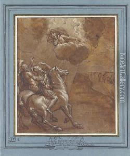 The Conversion Of Constantine Oil Painting - Giacomo Cavedone