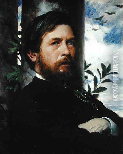 Self Portrait, 1873 Oil Painting - Arnold Bocklin