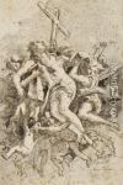 Marie-madeleine Soutenue Par Des Angelots Oil Painting - Giovanni Domenico Tiepolo