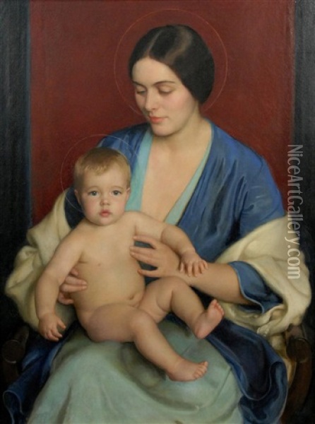 A Modern Madonna Oil Painting - William McGregor Paxton