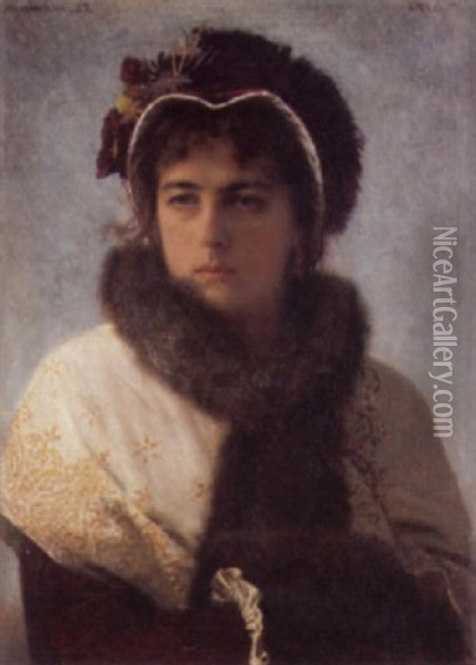 Anna Karenina Oil Painting - Ivan Nikolaevich Kramskoy