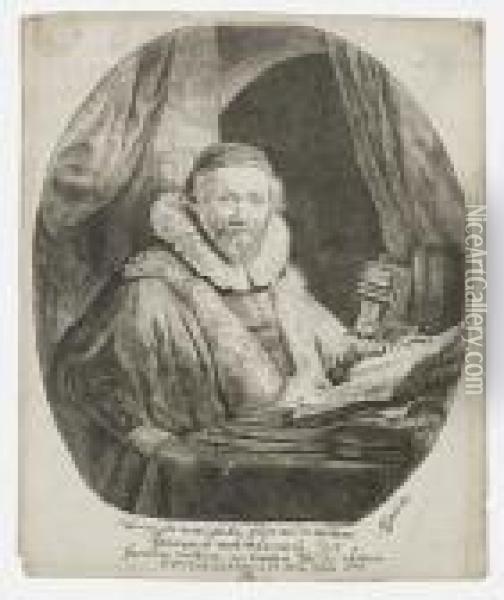 Portrait Of Jan Uytenbogaert, Preacher Of The Remonstrants Oil Painting - Rembrandt Van Rijn