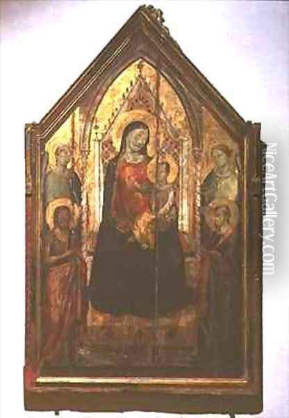 Madonna and Child enthroned with Saints Oil Painting - Bernardo Daddi