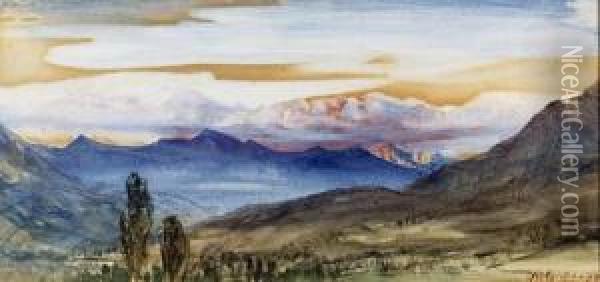 Val Di Cogne, Switzerland Oil Painting - John Edward Brett