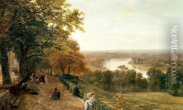 Richmond Hill London Oil Painting - George Vicat Cole