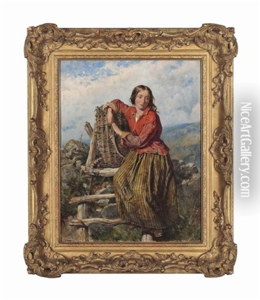 The Fern Gatherer Oil Painting - Isaac Henzell