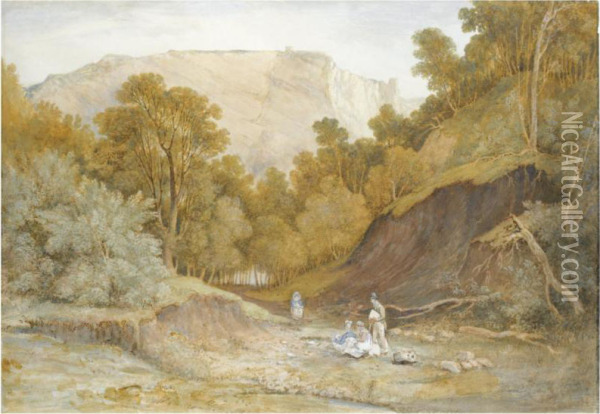 A Sketching Party In Leigh Woods, Near Bristol Oil Painting - Francis Danby