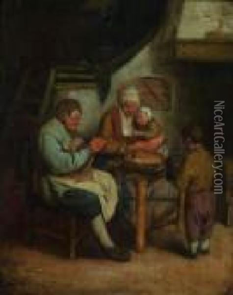 Le Benedicite Oil Painting - Cornelis Dusart