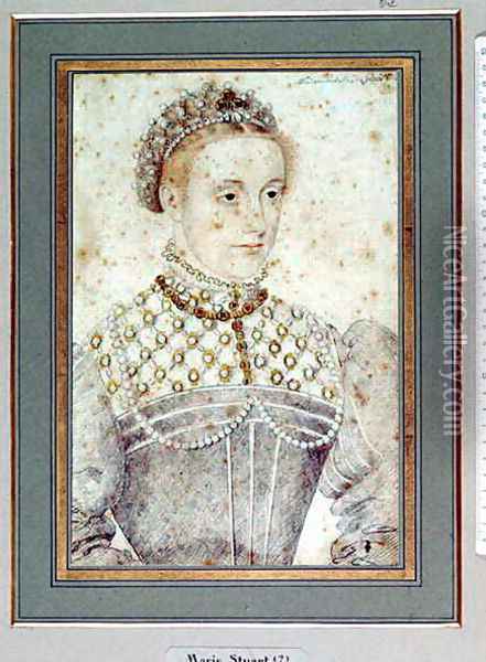Portrait presumed to be Mary Queen of Scots (1542-87) c.1560 Oil Painting - (studio of) Clouet
