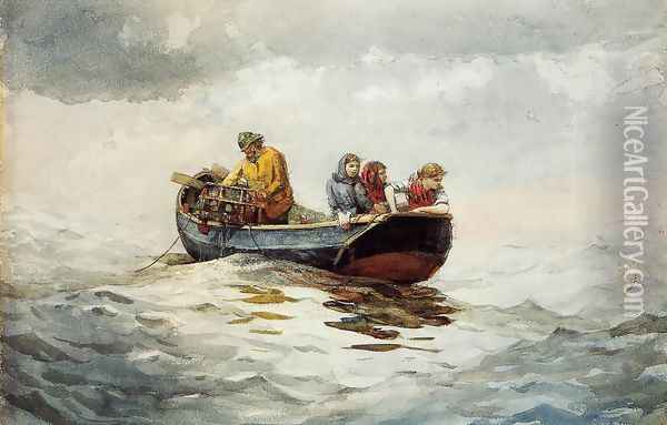 Crab Fishing Oil Painting - Winslow Homer