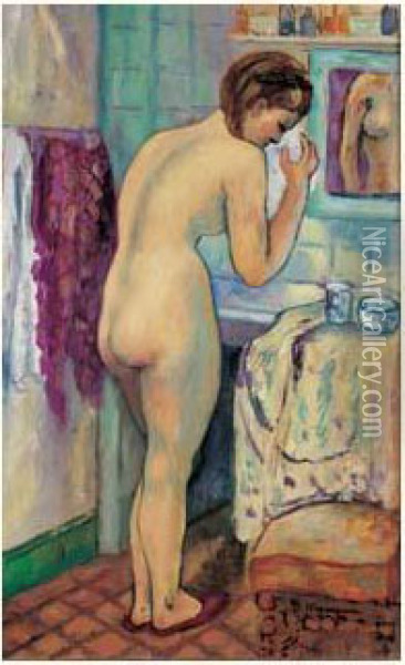 Figure A Sa Toilette Oil Painting - Henri Charles Manguin