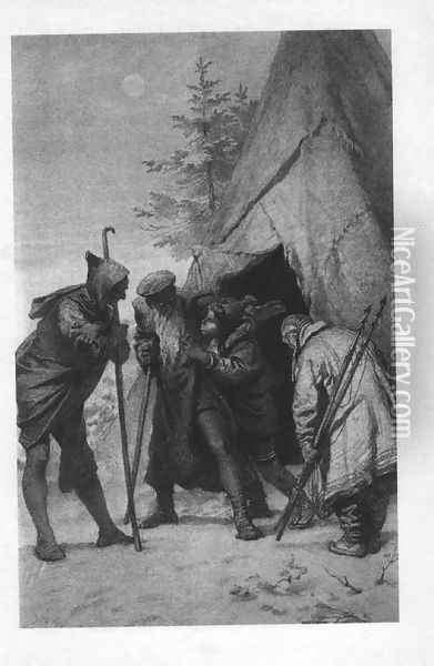 Illustration to Imre Madachs The Tragedy of Man- Eskimo Scene Scene 14 1887 Oil Painting - Mihaly von Zichy