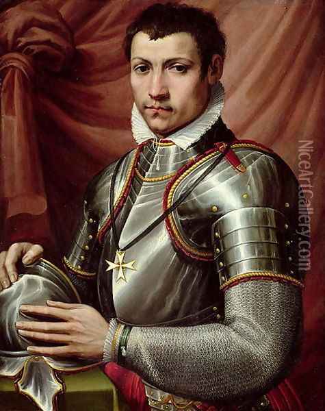 Portrait of a Knight of the Order of St. Stephen Oil Painting - Michele di Ridolfo del Ghirlandaio (see Tosini)