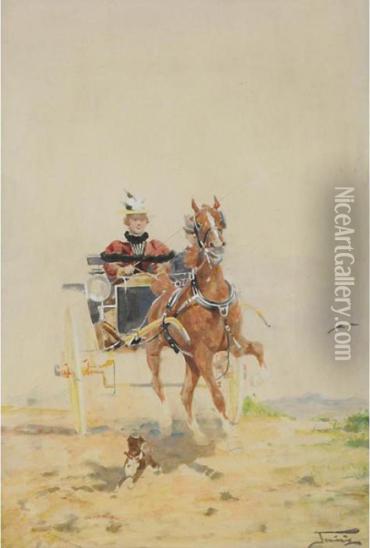 In Carrozza Oil Painting - Alfredo Tominz