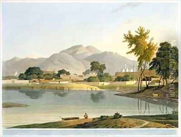 View at Nijeibabad near the Coaduwar Gaut Rohilcund Oil Painting - Thomas & William Daniell