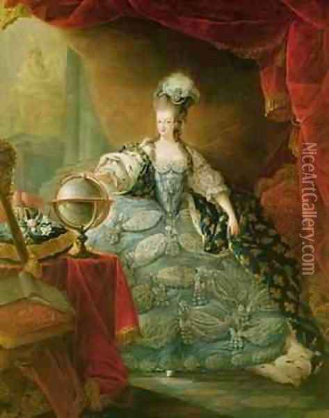 Portrait of Marie Antoinette 1755-93 Queen of France Oil Painting - Jacques - Fabien Gautier - Dagoty