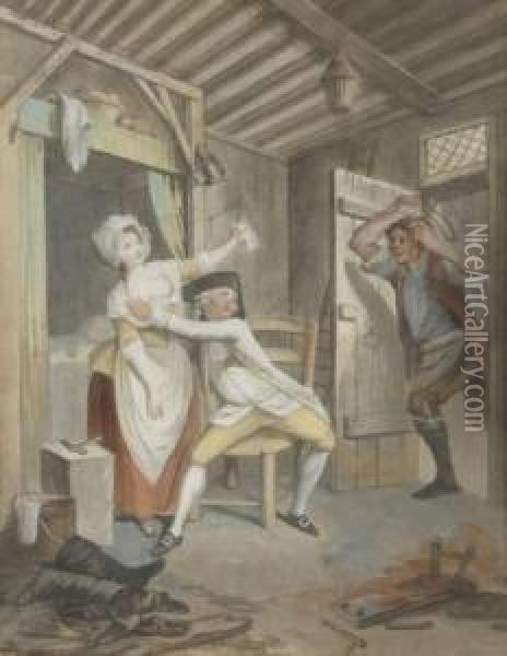 Le Mari Trompe Oil Painting - Johann Eleazar Schenau