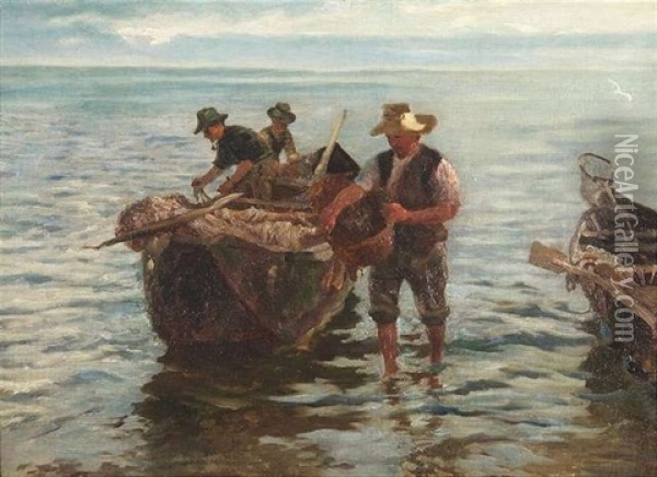Ruckkehr Vom Fischfang Oil Painting - Albert Kappis