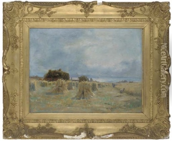 Haymaking Oil Painting - Edmond Baker