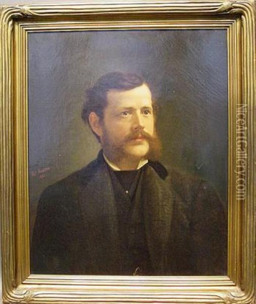 Portrait Of A Gentleman, Purportedly William Perry Oil Painting - Thomas Martin Jensen