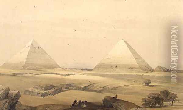The Pyramids of Giza, from Egypt and Nubia, Vol.1 Oil Painting - David Roberts