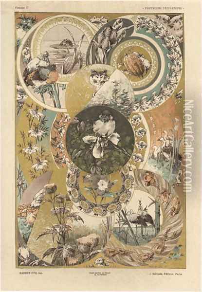 Circles plate 27 from Fantaisies decoratives Oil Painting - Jules Auguste Habert-Dys